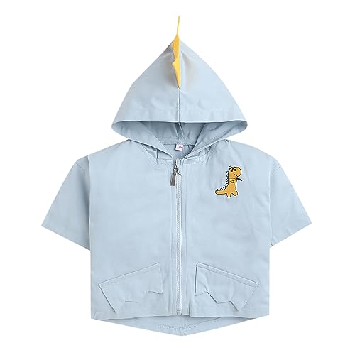 Hopscotch Boys Cotton Animal Printed Tee, Jacket And Pant Set In Blue Color For Ages 2-3 Years (YUE-3115217)
