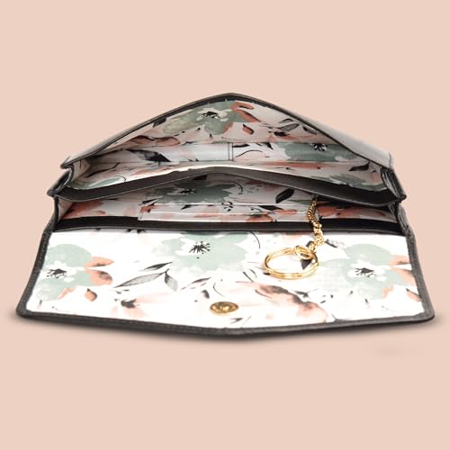 Lona Premium Minimalist Leather Clutch – Envelope Silhouette with Subtle Chain Detailing for Modern Elegance