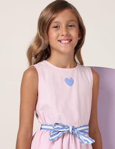 U.S. POLO ASSN. Girl's Cotton Fit and Flare Mini Dress (UGSS25DRS230 Pink