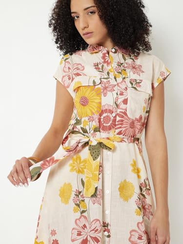 Max Kalki x Max Floral Print Shirt Dress (White_XL)