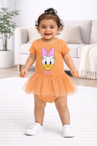 BODYCARE Girls Peach Romper in Soft Cotton, Sleeveless Design with Stylish Details, Comfortable and Trendy Outfit, Summer Days, and Casual Wear