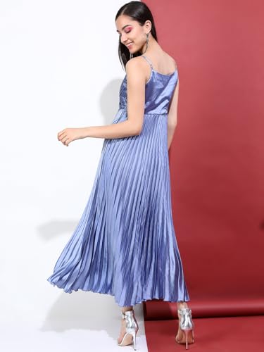 Tokyo Talkies Women V-Neck Long Sleeve Maxi Dress TTJ6010825 Blue S