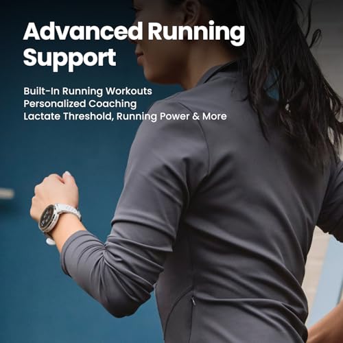 Amazfit Active 3 Premium GPS Running Smart Watch,1.32" AMOLED Sapphire Display,12-Day Battery,4GB Storage,Offline Maps,170+ Workout Modes,5 ATM,Heart Rate & Fitness Tracker,Android & iOS, Aero White