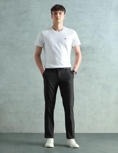 Arrow Men's Tapered Fit Heathered Trousers (ARAEOTR2181_Grey_36)