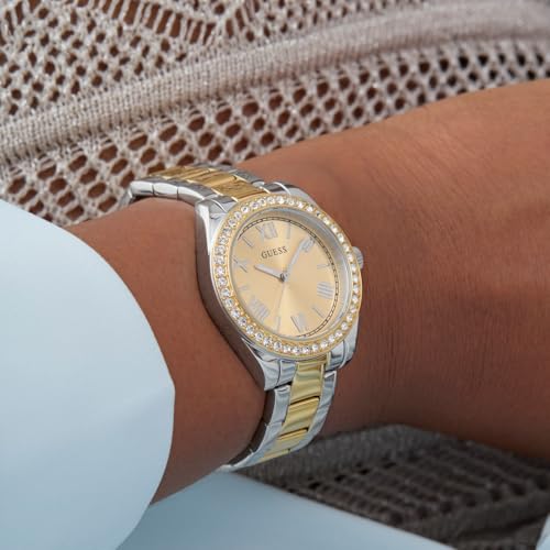 GUESS Mini Luna Champagne Round Dial Analog Women's Watch - GW0841L2