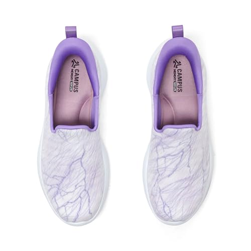 Campus Women's Grasp WHT/Purple Walking Shoes - 8UK/India 1 Pair