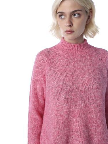 ONLY Women's Solid Regular Fit Pink Sweater