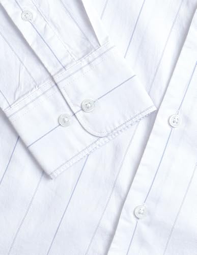 U.S.Polo Association Men's Vertical Striped Regular Fit Shirt (USSHT3354_Light Blue_40)