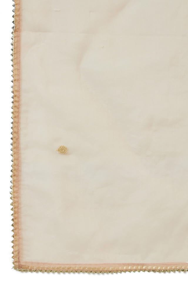 Soch Womens Onion Pink Chanderi Thread Embroidered A-Line Suit Set with Dupatta