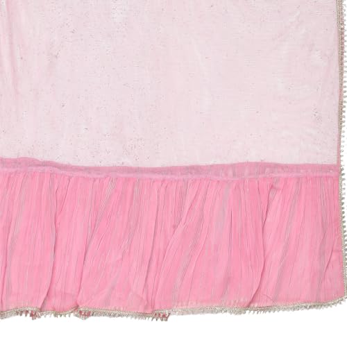 BIBA Girl's Pink Polyester Blend Gathered Kurta Set