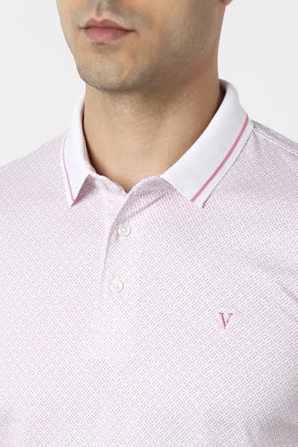 Van Heusen Men's Regular Fit T-Shirt (VHKPFRGFR76214_Pink