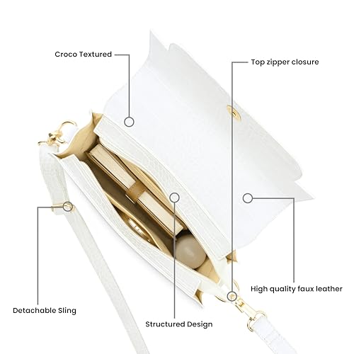 Fastrack Compact Satchel for Women | Faux-Leather Women's Handbags | Satchel for Casual Carry