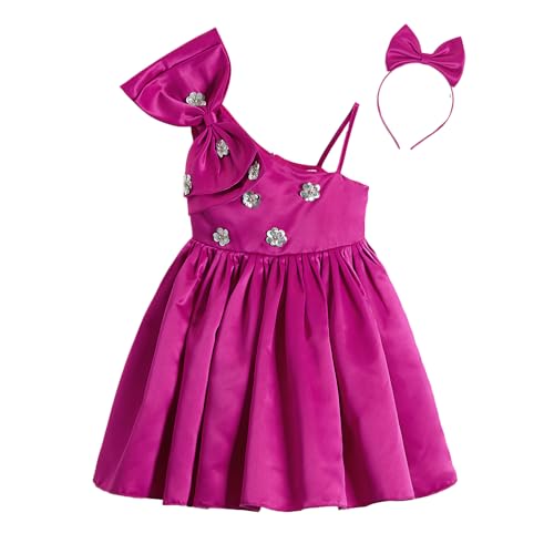 Hopscotch Girls Floral Applique Bow Dress in Pink Color for Age (5-6 Years)
