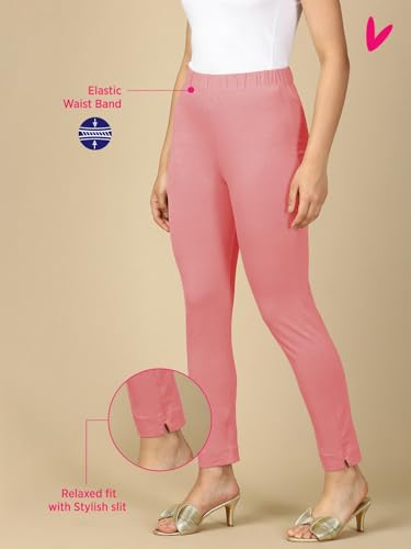 Lux Cozi PYNK Women's Solid Premium Cotton Lycra Kurtipant with Side Pocket_COZI_PYNK_KURTIPANT_35_FS_1PC Fuchsia