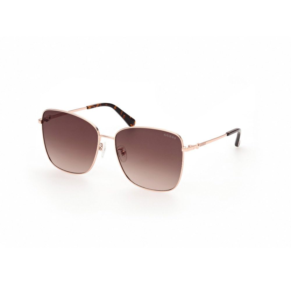 GUESS 100% UV protected | Gradient | Full Rim | large | Women | Square | frame: Gold Metal | Lens: Brown
