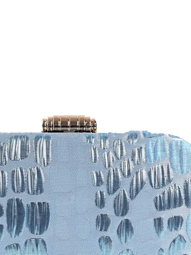 THE TAN CLAN Coral Long Clutch Bag for Women | Elongated Evening Bag | Blue Colour | Party & Wedding Clutch Purse