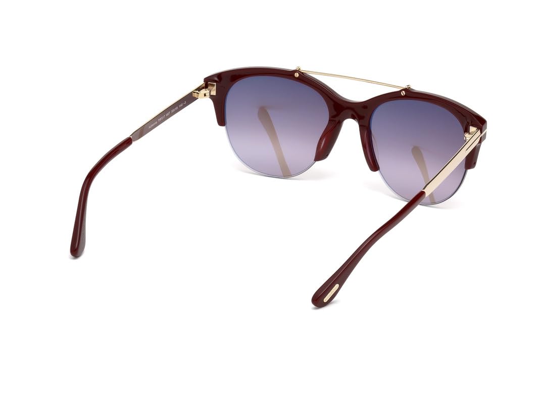 Tom Ford | UV Protected Lens for Women | Half Rim shiny bordeaux/gradient bordeaux Frame | Lens Colour: Purple | Medium | FT0517 55 69T