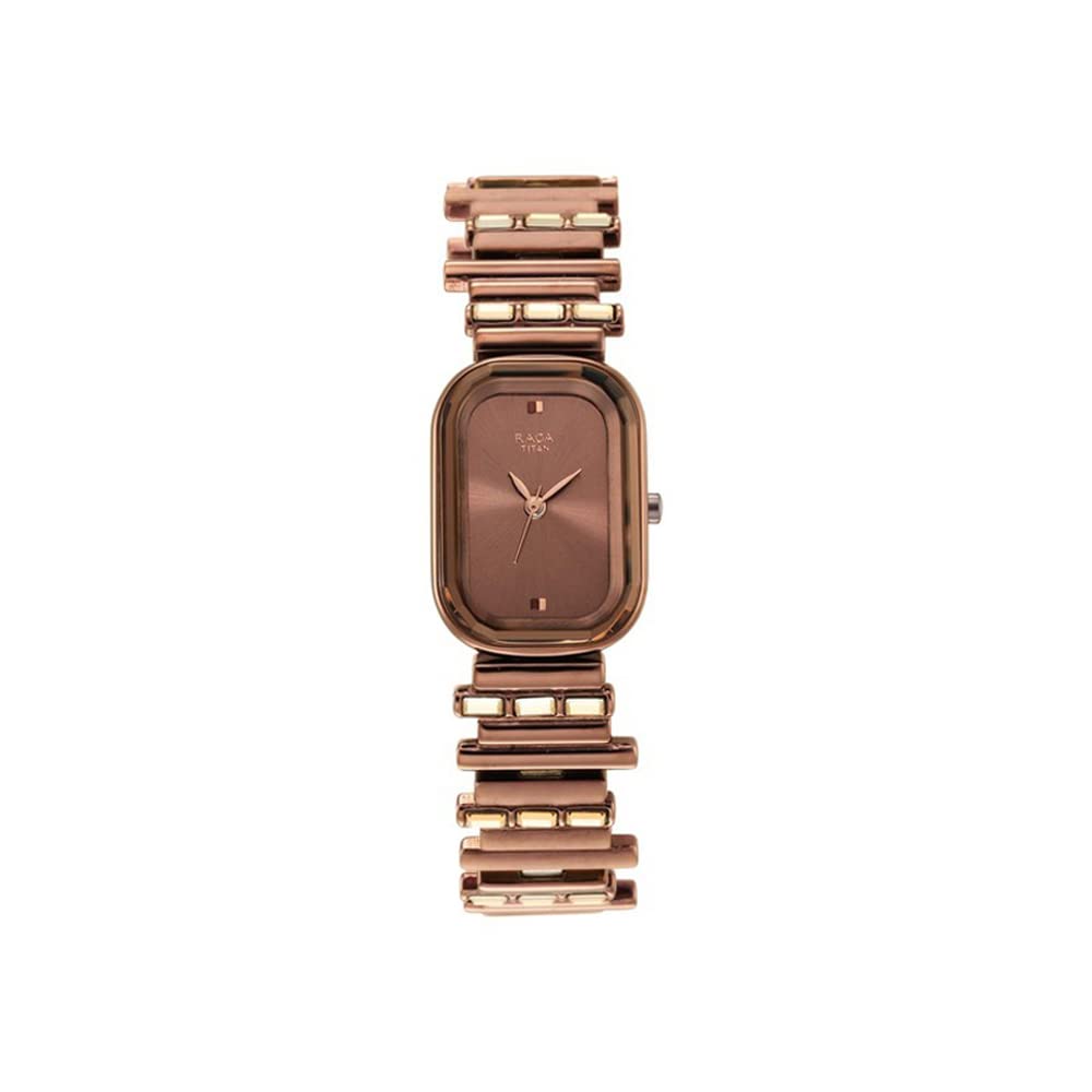 Titan Raga Love All Quartz Analog Brown Dial Brown Metal Strap Watch for Women - NT95154QM01