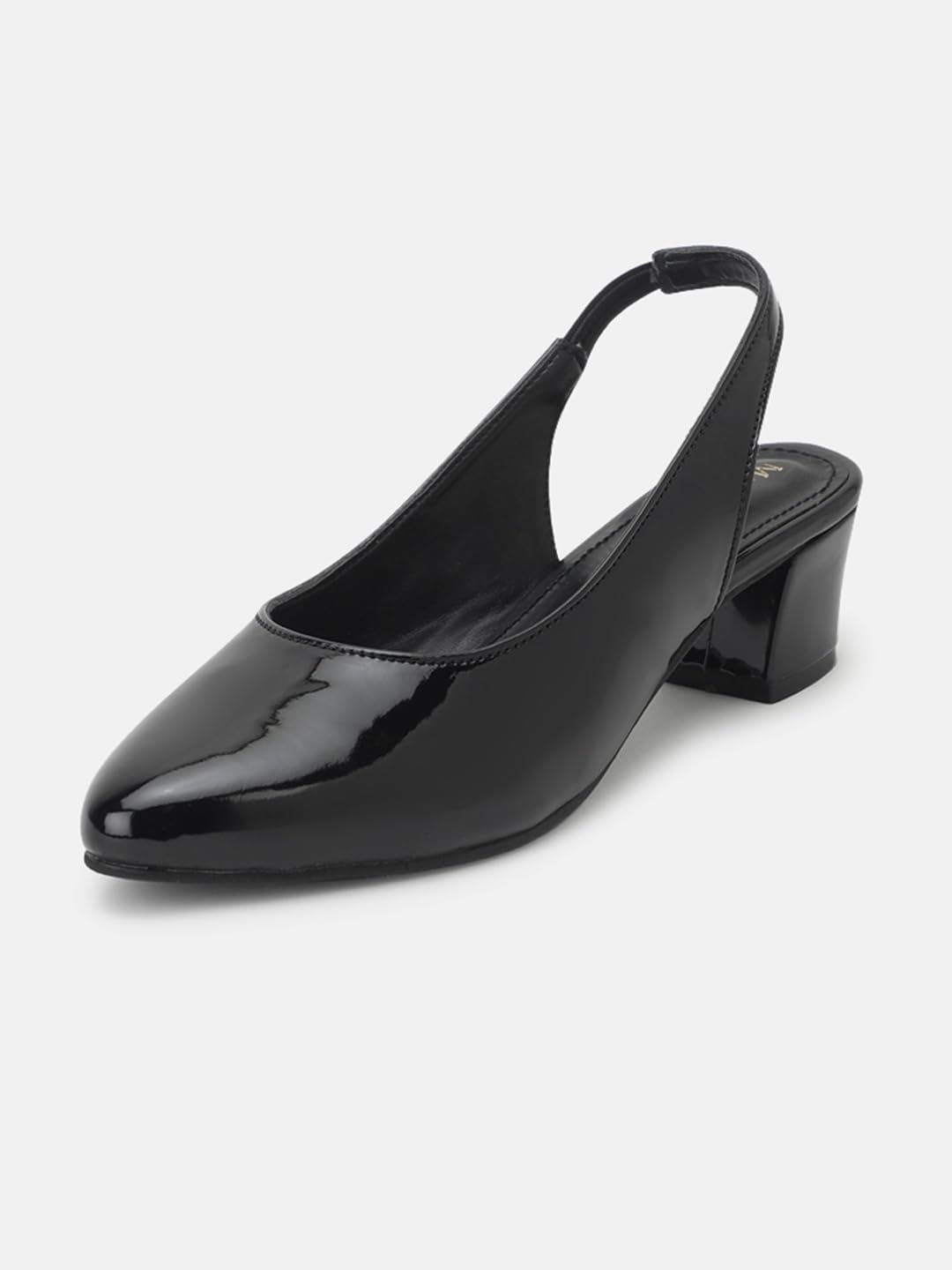 Marc Loire Pointed Toe Block Heel Fashion Sandal for Women (Black, 6)