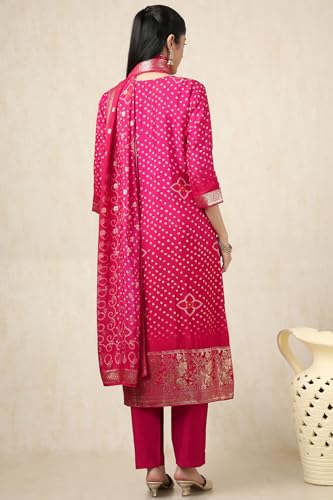 Soch Women's Organza Salwar Suit Set (EWS5CD21701_Fuchsia