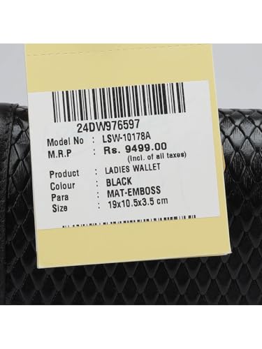 Da Milano Genuine Leather Black Womens Sling Wallet (10178A)