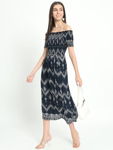 veldress21 Women Knee Length Dress Short Stylish Beachwear Casual Summer Dress Trendy Collage Regular,Office Collage Wear Multicolor for Girls (M) (L, Blue)