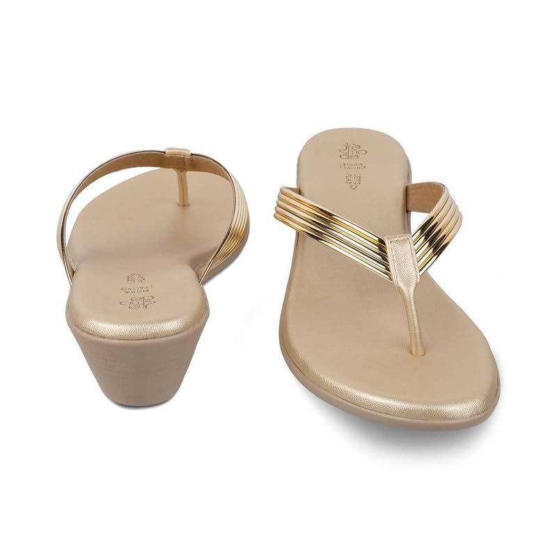 tresmode 240-MACKS GOLD WOMEN DRESS BLOCK HEELS SANDALS EU/39 UK/6