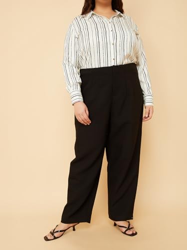 Max Women Solid Formal Trousers (Black_38)