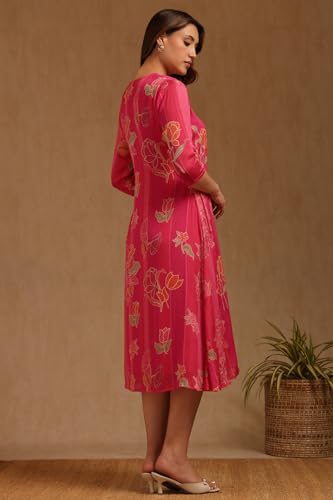 Soch Women's Chinon Maxi Dress (EWA5KU61497 Fuchsia