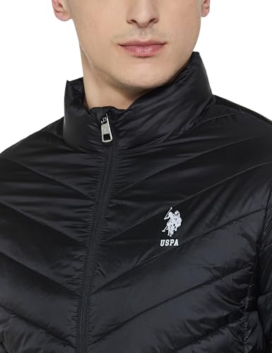 U.S. POLO ASSN. Men's High Neck Puffer Jacket (UDJCKS1462_Black