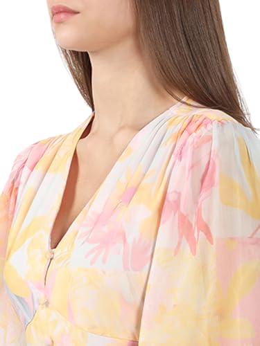 VERO MODA Women's Fit and Flare Yellow Dress