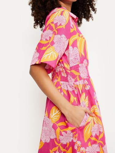 Max Women's Cotton A-Line Midi Dress (TS56004_Multi Multicolour