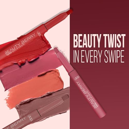 PREMIUM Poppins Matte Lip Crayon Lipstick for Women | Long Lasting Non Transfer Retractable Lip Crayon | Smudge Proof & Waterproof Lipstick Enriched with Jojoba Oil & Vitamin E (16 - False Mauve, 3g)-SH7711