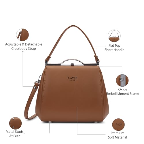Lavie Luxe Women's Fluff26 Frame Satchel Bag | Satchel Handbag for Work | Ladies Purse | Stylish Shoulder Bag | Gift for Women