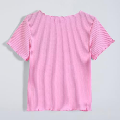 Hopscotch Girls Short Sleeves Pink 2-Pc Heart Applique T-shirt & Dungaree (5-6 Years)