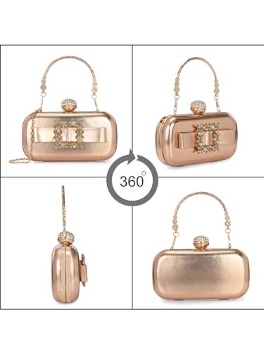 TOOBA Women's Copper Handicraft Beautiful Bling Box Clutch Bag for Wedding, Banquet, Gift Family, & Friends
