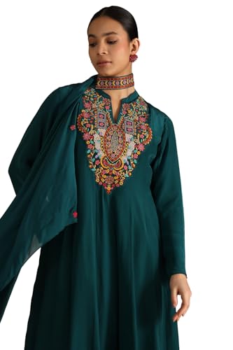 Soch Women's Viscose Crepe Salwar Suit (EWS5CD21754_Teal