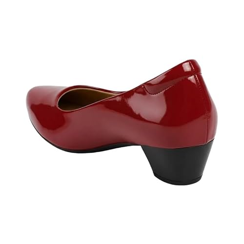 tresmode NOVO Wine Women's Block Heel Pumps in Size 7 UK / 40 EU
