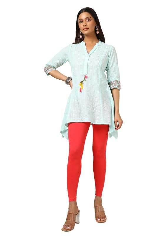 Soch Womens Peach Cotton Blend Solid Leggings