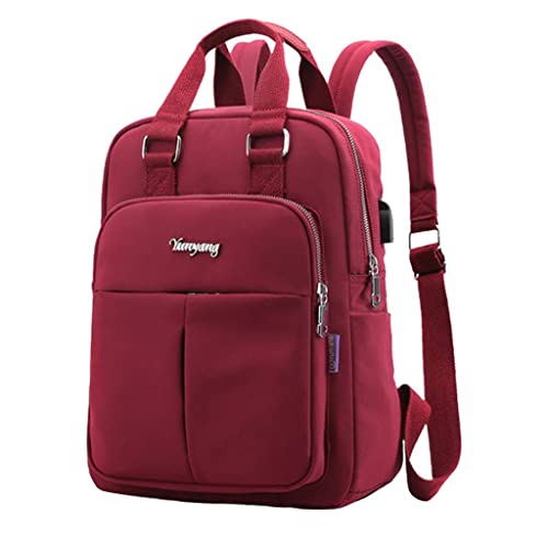 FABLOFT Women Laptop Backpack Lightweight Causal Outdoor Tote Bag Daypack Red