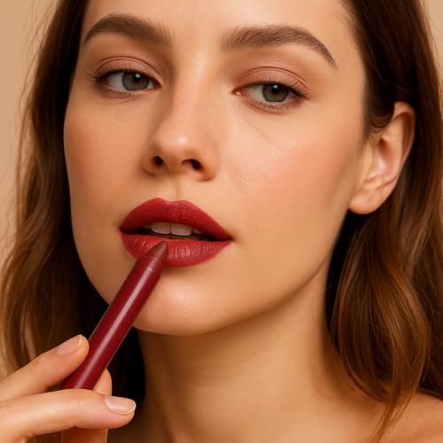 6 Shades Long Lasting Lip Crayons – All-Day Comfort | Matte Finish | Waterproof | Enriched with Vitamin E & Kojic Acid|Sharpenable Tip|Full Coverage| Lightweight Lipstick
