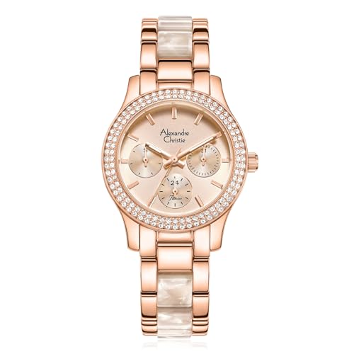 Alexandre Christie 2932BFB Women's Multi-Function Quartz 33mm (Rose Gold)