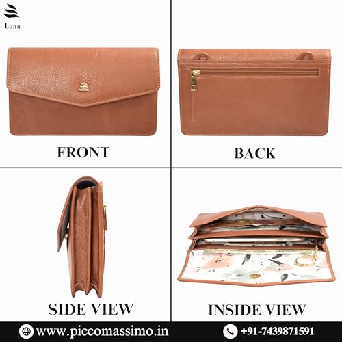 Lona Premium Minimalist Leather Clutch – Envelope Silhouette with Subtle Chain Detailing for Modern Elegance