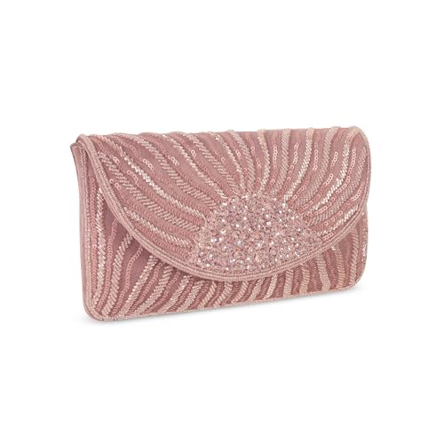Metro Women's Purple Embellished Flap Clutch(38-164)
