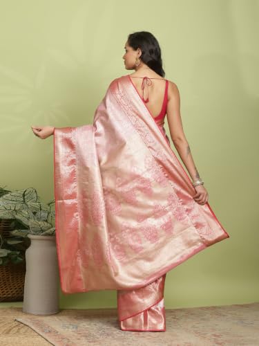 Meena Bazaar Women's Art Silk Saree | Elegant Designer Silk Saree | Soft Lightweight Traditional Ethnic Saree for Wedding, Festival, Party & Special Occasions