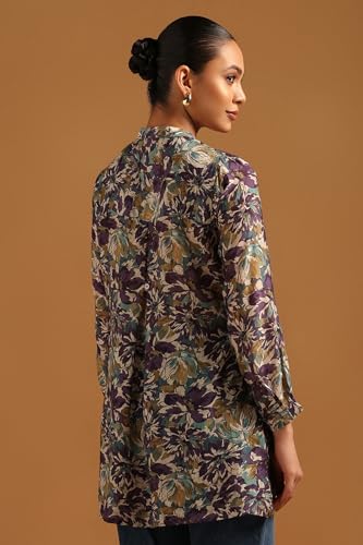 Soch Womens Purple Silk Berry Floral Tunic