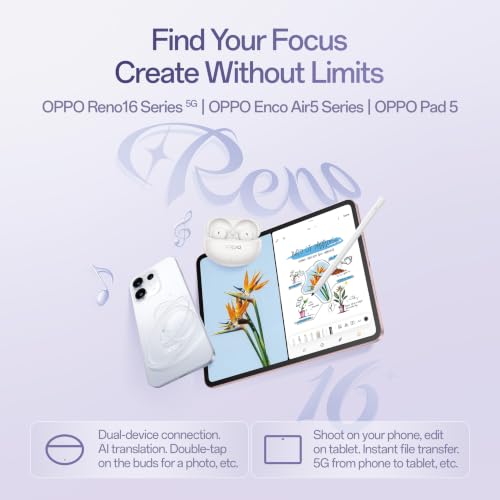 Oppo Reno16c 5G (Starry White, 8GB, 128GB) | 3D Design | 50MP 3.5X Telephoto Camera | 4K Video | AI Remix Collage | 7000mAh 80W SUPERVOOC | ColorOS 16 | IP69K | Dimensity 7300
