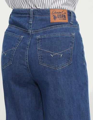 Women Wide Leg High-Rise Light Blue Lightweight Stretchable Jeans