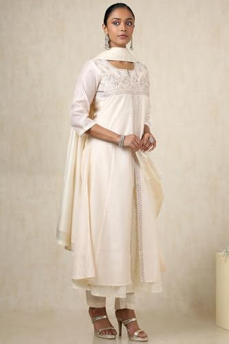 Soch Women's Chanderi Salwar Suit Set (EWS5CD21503_Beige