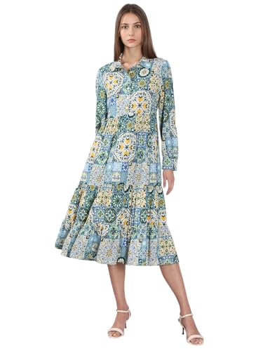 VERO MODA Women's Fit and Flare Multicolor Dress